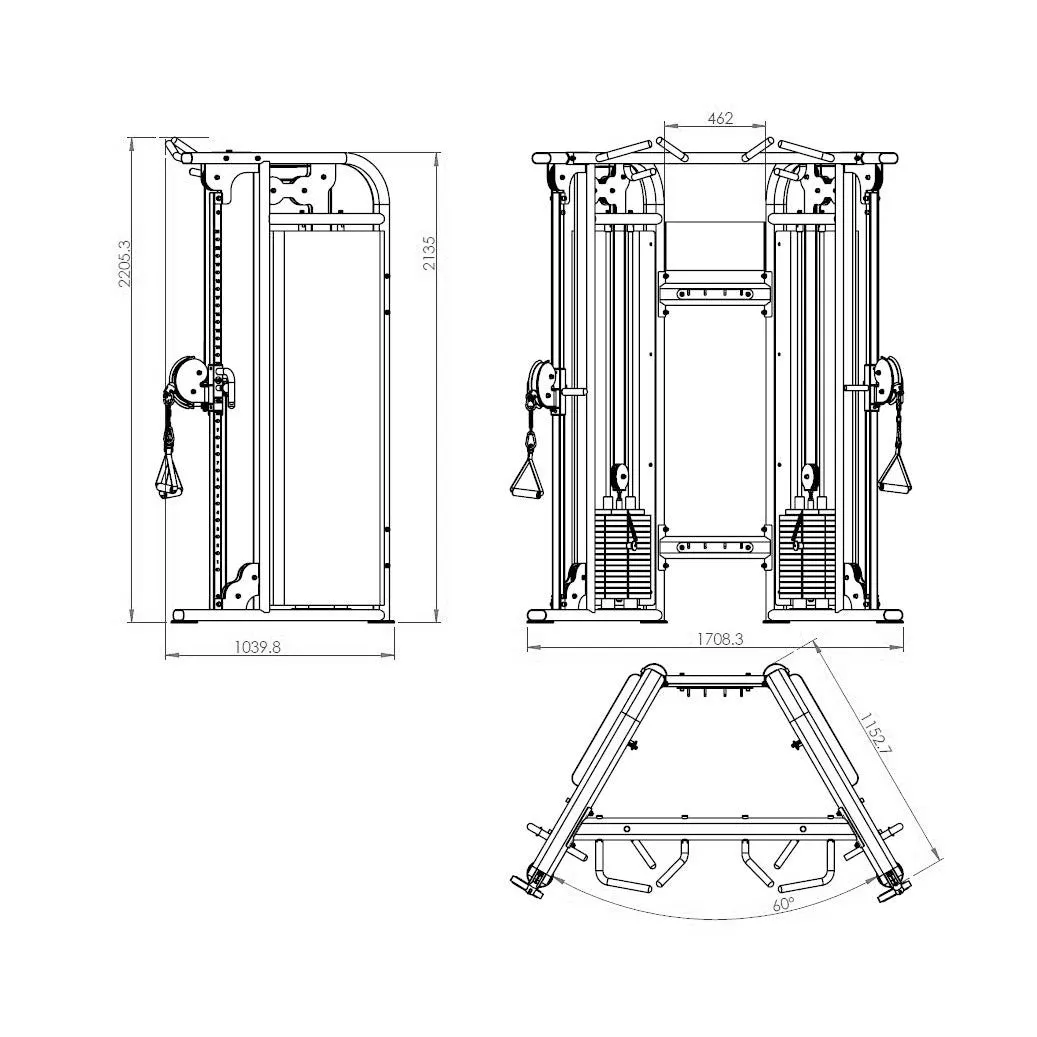Primal Performance Series 125kg Pin-Select - Dual Adjustable Pulley (2 x 125kg Stacks)