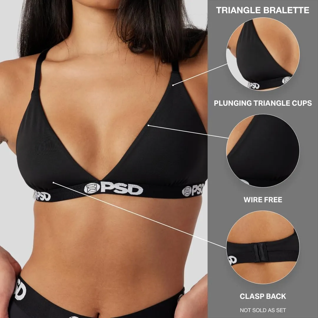 PSD Women's Mesh Triangle Bralette - Bralettes for Women with Adjustable Straps and Breathable Fabric