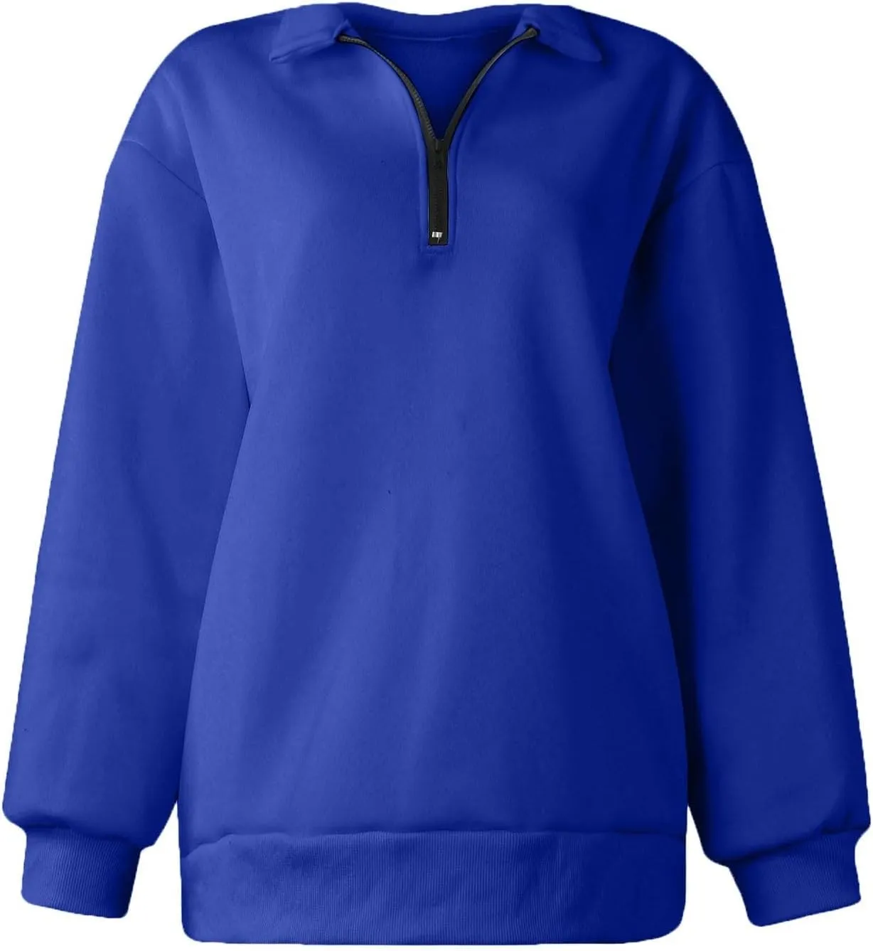Quarter Zip Pullover for Women Fall Long Sleeve Sweaters Drop Shoulder Y2k Half Zip Blouses Casual Sweatshirt