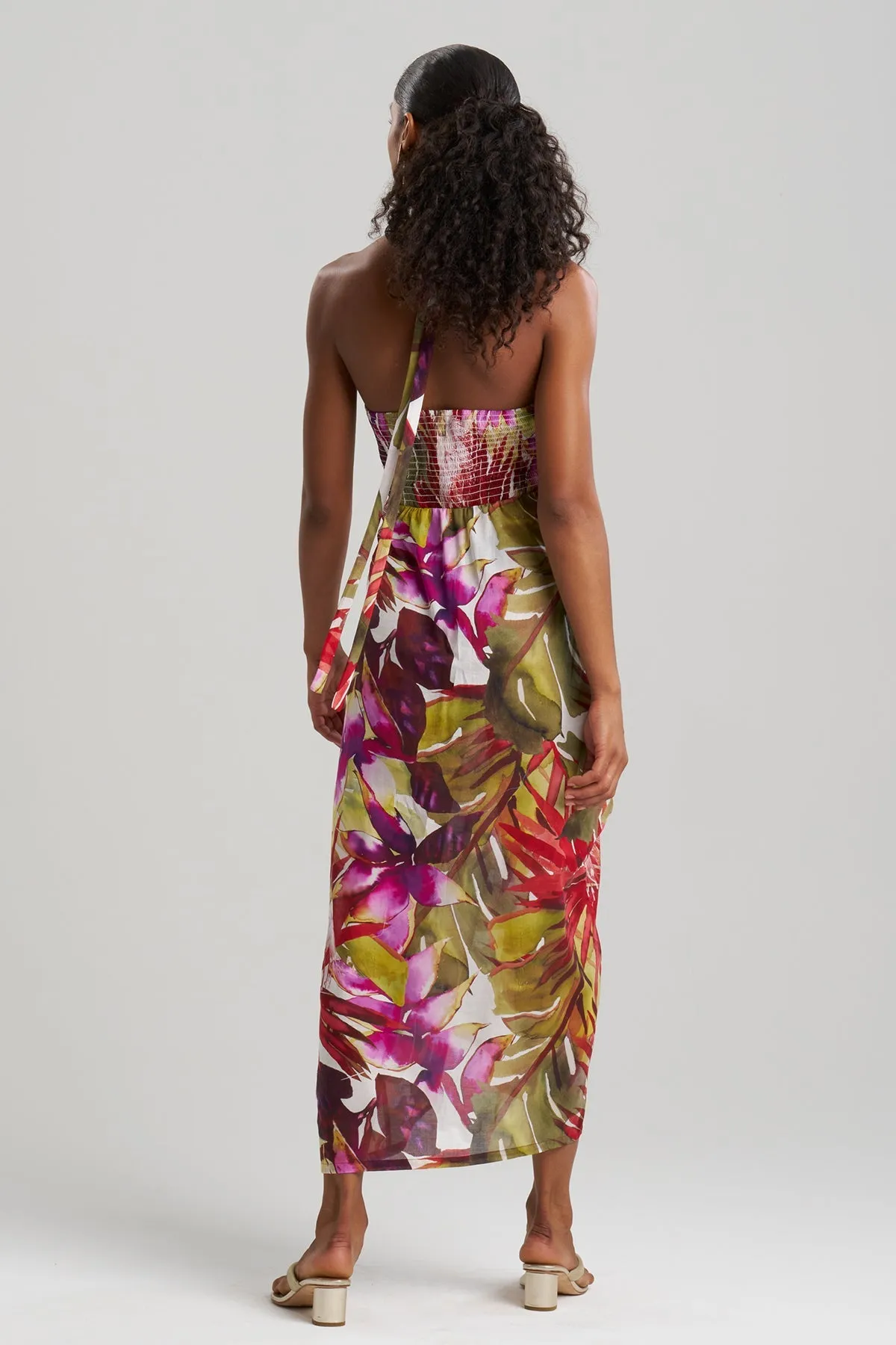 Rainforest Cotton Maxi Halter Dress