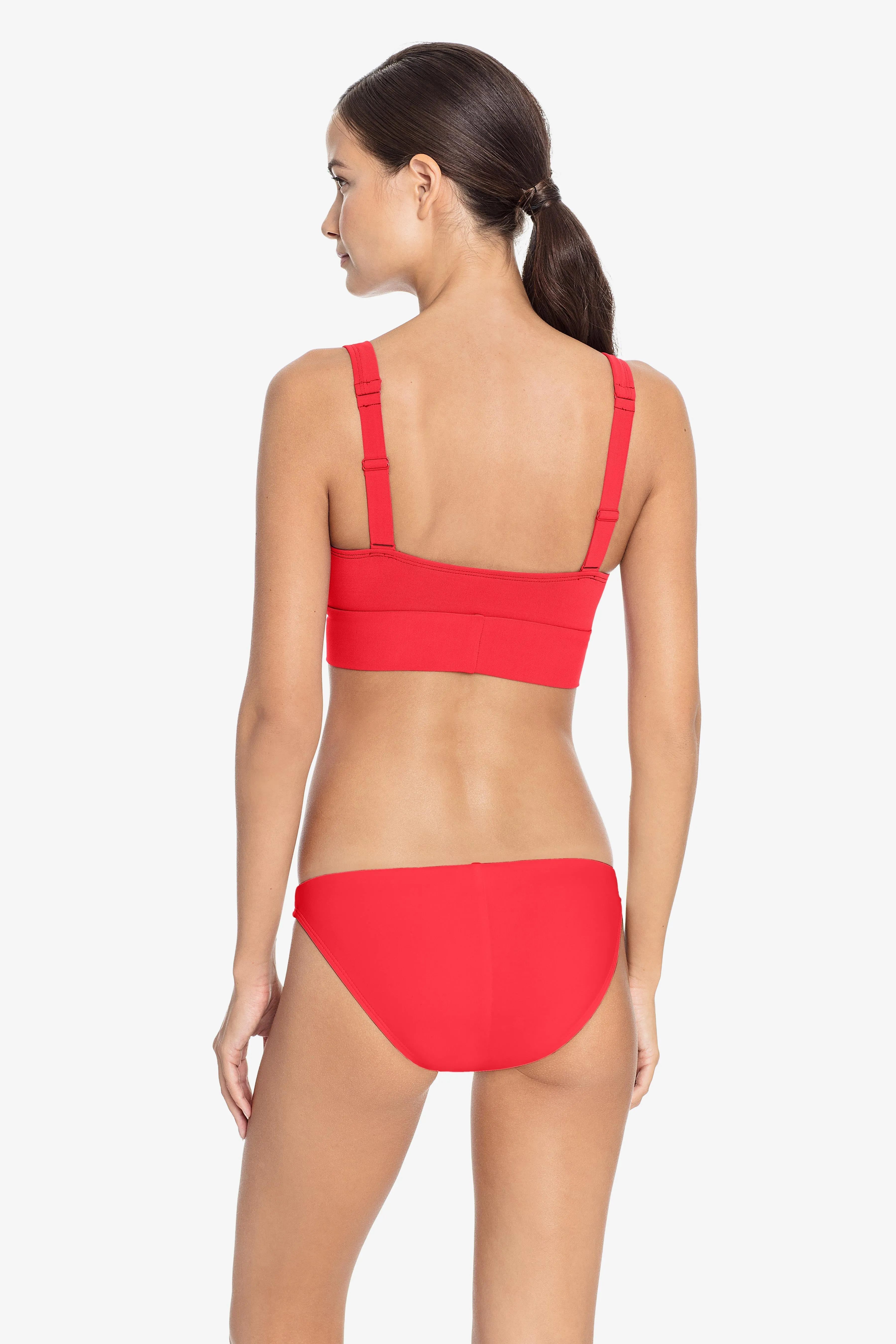 ROBIN PICCONE FIERY RED AVA KNOT BIKINI TOP