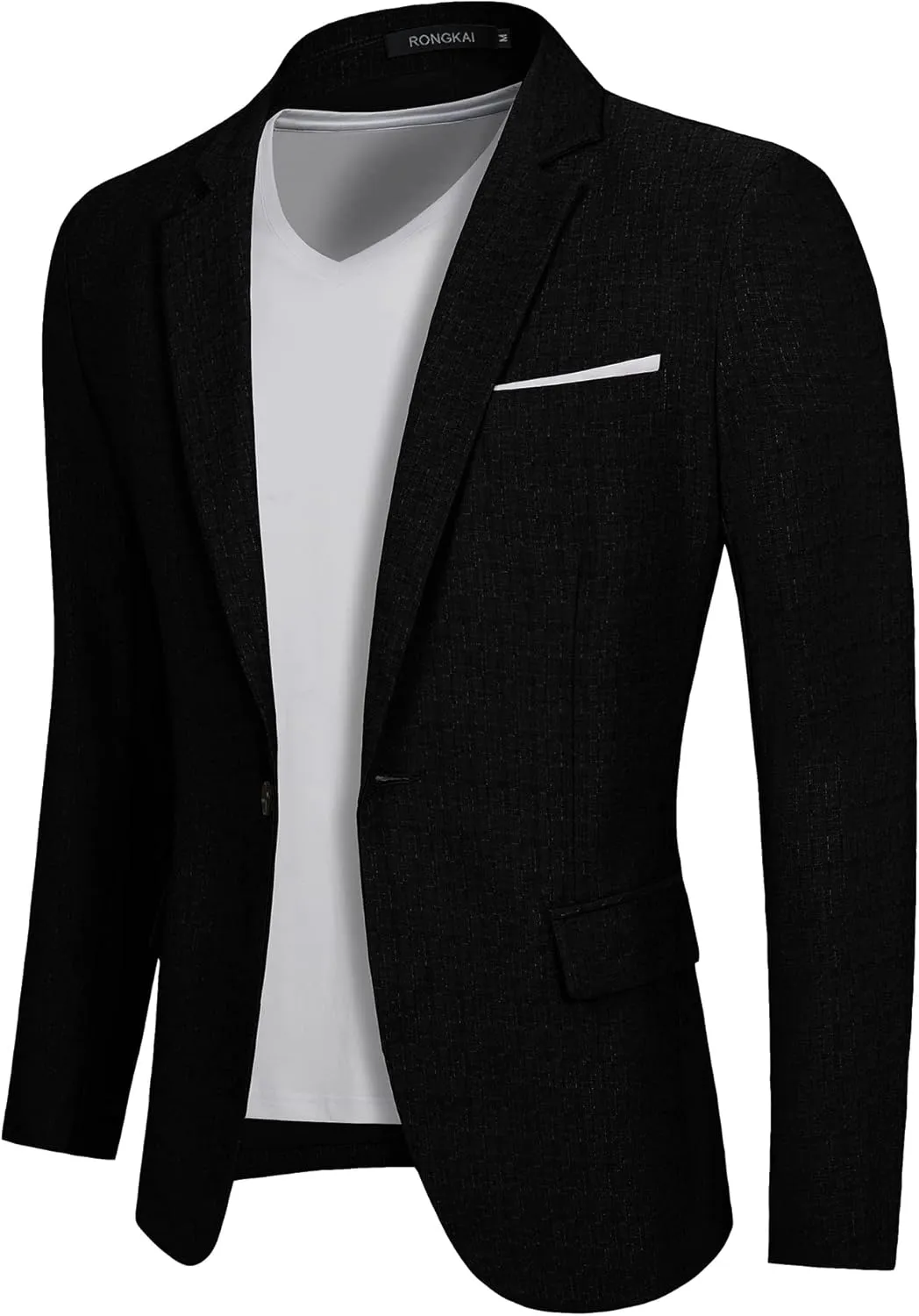 RONGKAI Mens Sports Coats Blazer Casual for Men Slim Fit One Button Lightweight Suit Jackets