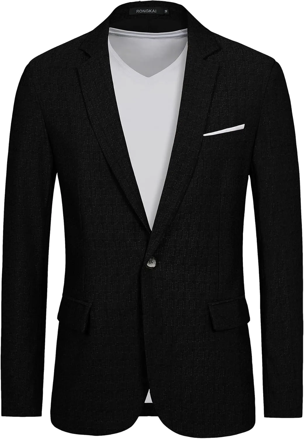 RONGKAI Mens Sports Coats Blazer Casual for Men Slim Fit One Button Lightweight Suit Jackets