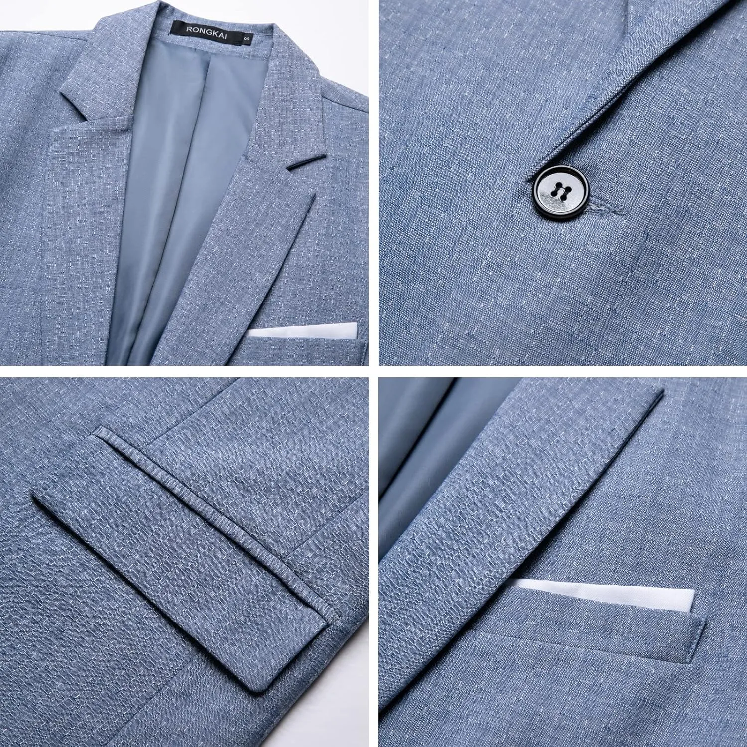RONGKAI Mens Sports Coats Blazer Casual for Men Slim Fit One Button Lightweight Suit Jackets