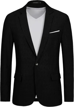 RONGKAI Mens Sports Coats Blazer Casual for Men Slim Fit One Button Lightweight Suit Jackets