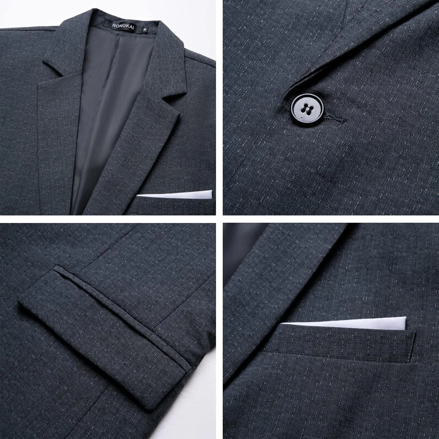 RONGKAI Mens Sports Coats Blazer Casual for Men Slim Fit One Button Lightweight Suit Jackets