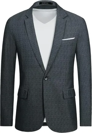 RONGKAI Mens Sports Coats Blazer Casual for Men Slim Fit One Button Lightweight Suit Jackets