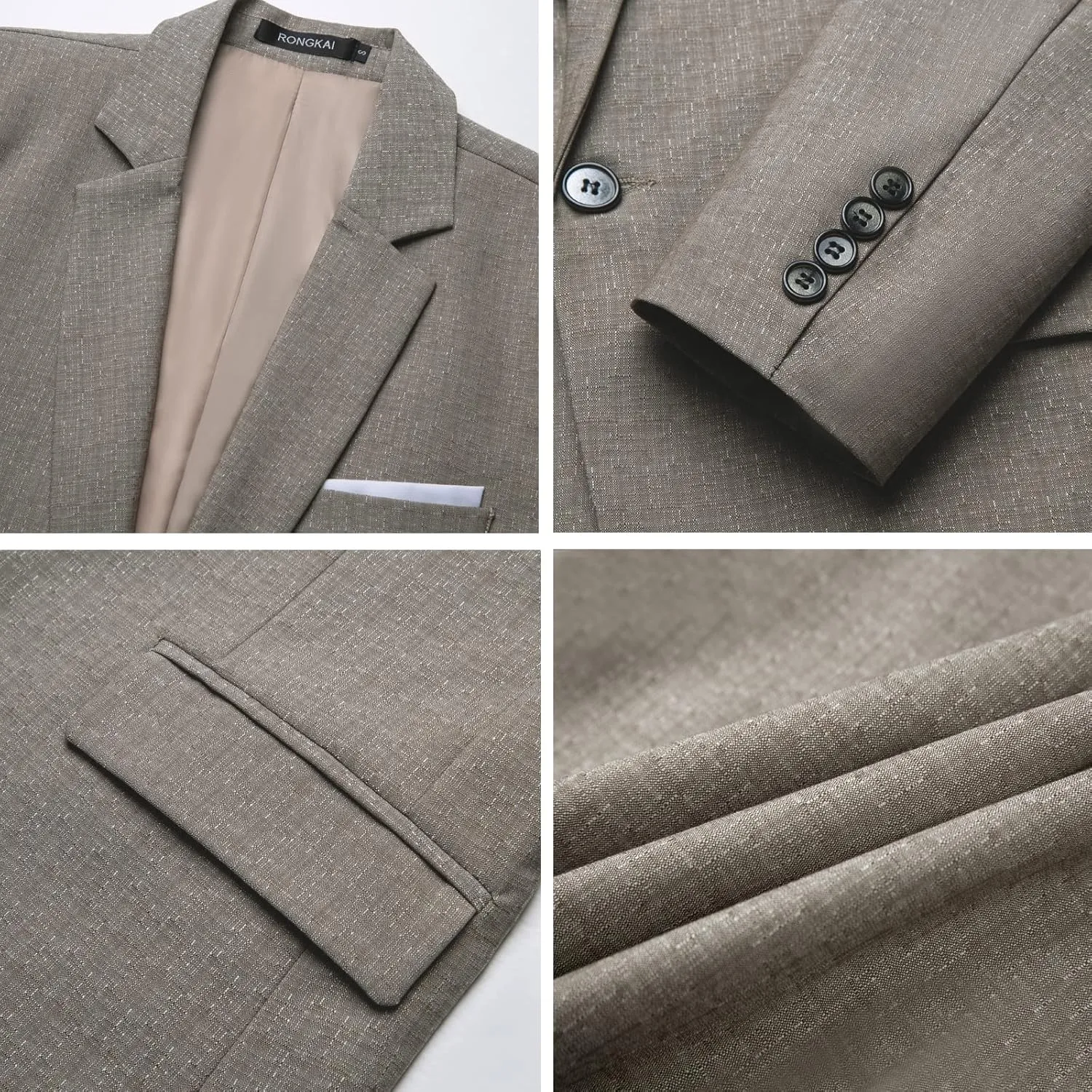 RONGKAI Mens Sports Coats Blazer Casual for Men Slim Fit One Button Lightweight Suit Jackets