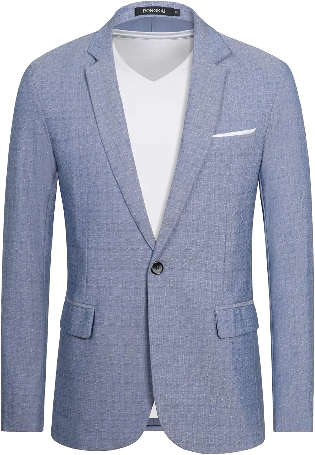 RONGKAI Mens Sports Coats Blazer Casual for Men Slim Fit One Button Lightweight Suit Jackets