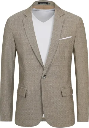 RONGKAI Mens Sports Coats Blazer Casual for Men Slim Fit One Button Lightweight Suit Jackets