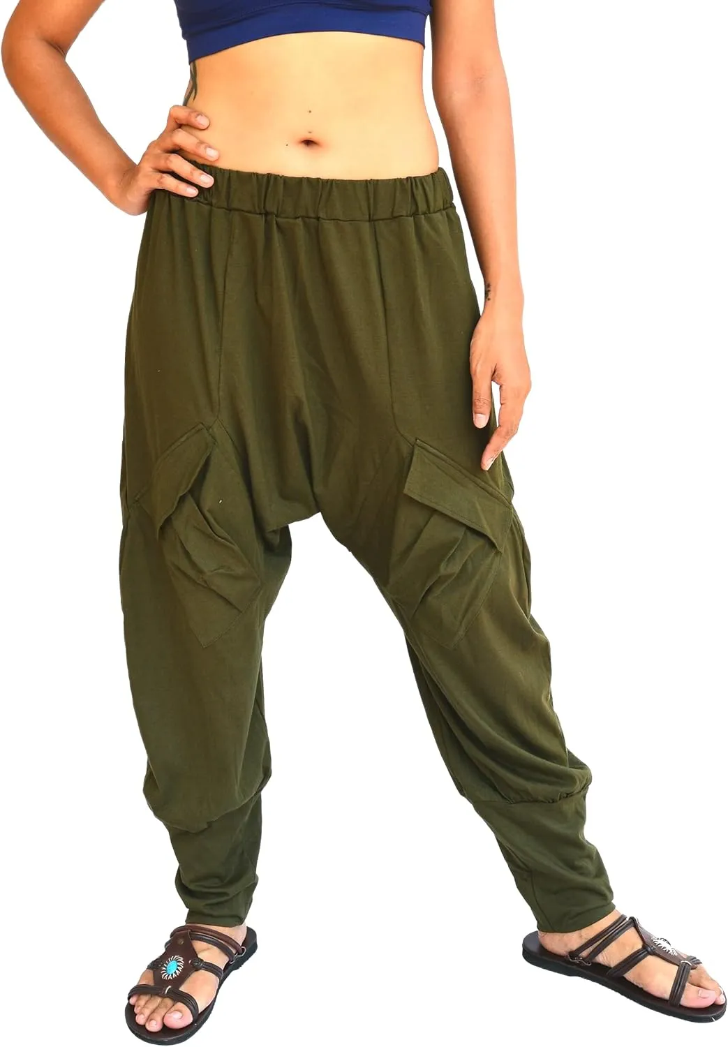 Sakoonee Casual Lounge Pants Yoga Harem Trousers Men Women 2 Pockets