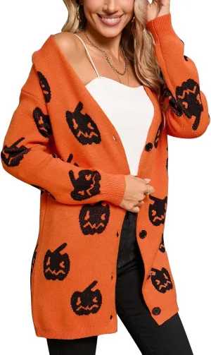 shermie Women's Button Down Cardigan Sweaters Long Sleeve Loose Casual Knit Pattern Outwear Cardigan