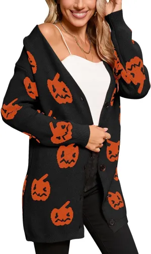 shermie Women's Button Down Cardigan Sweaters Long Sleeve Loose Casual Knit Pattern Outwear Cardigan