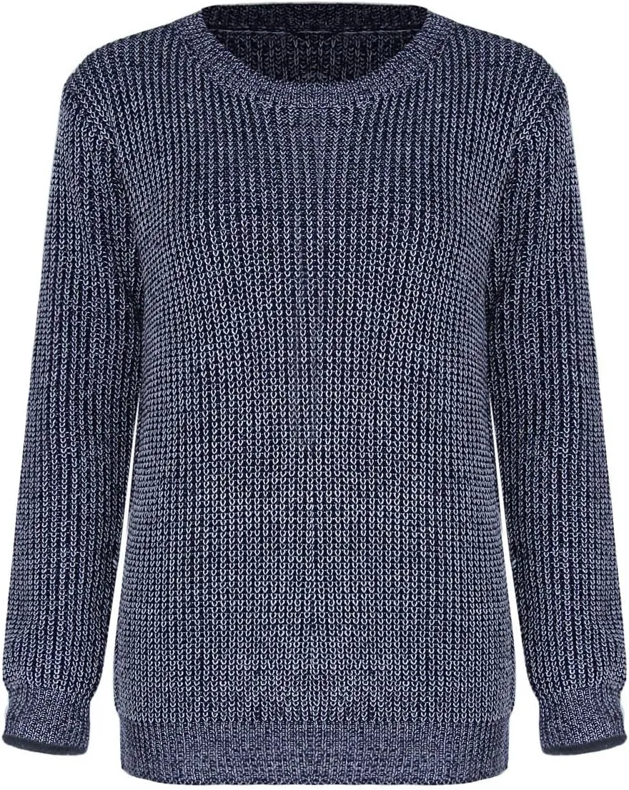 shermie Women's Cute Heart Pattern Elbow Patchwork Knitted Sweaters Long Sleeve Crew Neck Casual Pullover