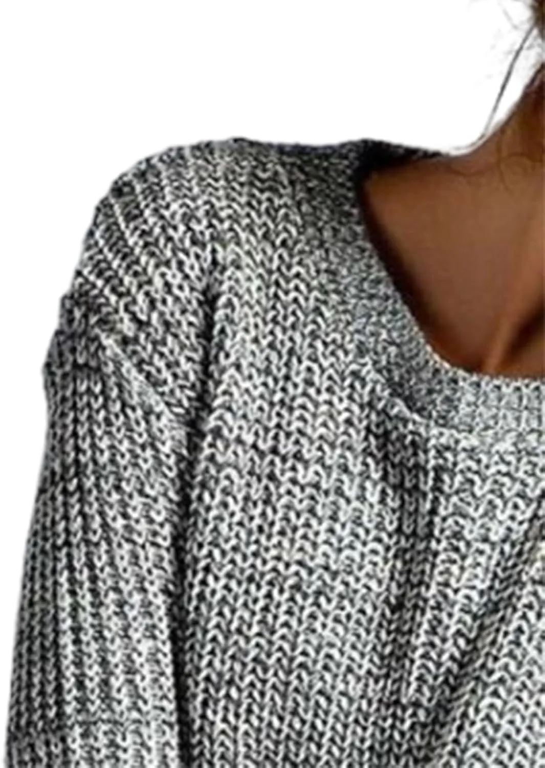 shermie Women's Cute Heart Pattern Elbow Patchwork Knitted Sweaters Long Sleeve Crew Neck Casual Pullover