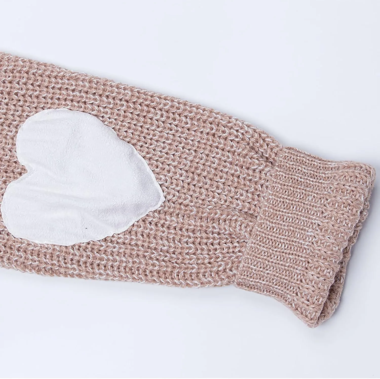 shermie Women's Cute Heart Pattern Elbow Patchwork Knitted Sweaters Long Sleeve Crew Neck Casual Pullover