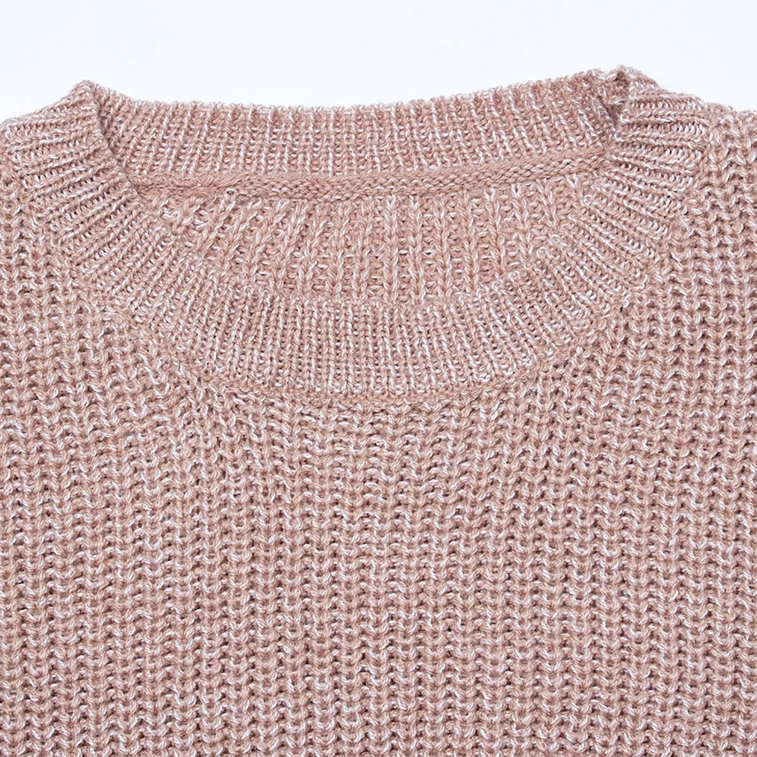 shermie Women's Cute Heart Pattern Elbow Patchwork Knitted Sweaters Long Sleeve Crew Neck Casual Pullover