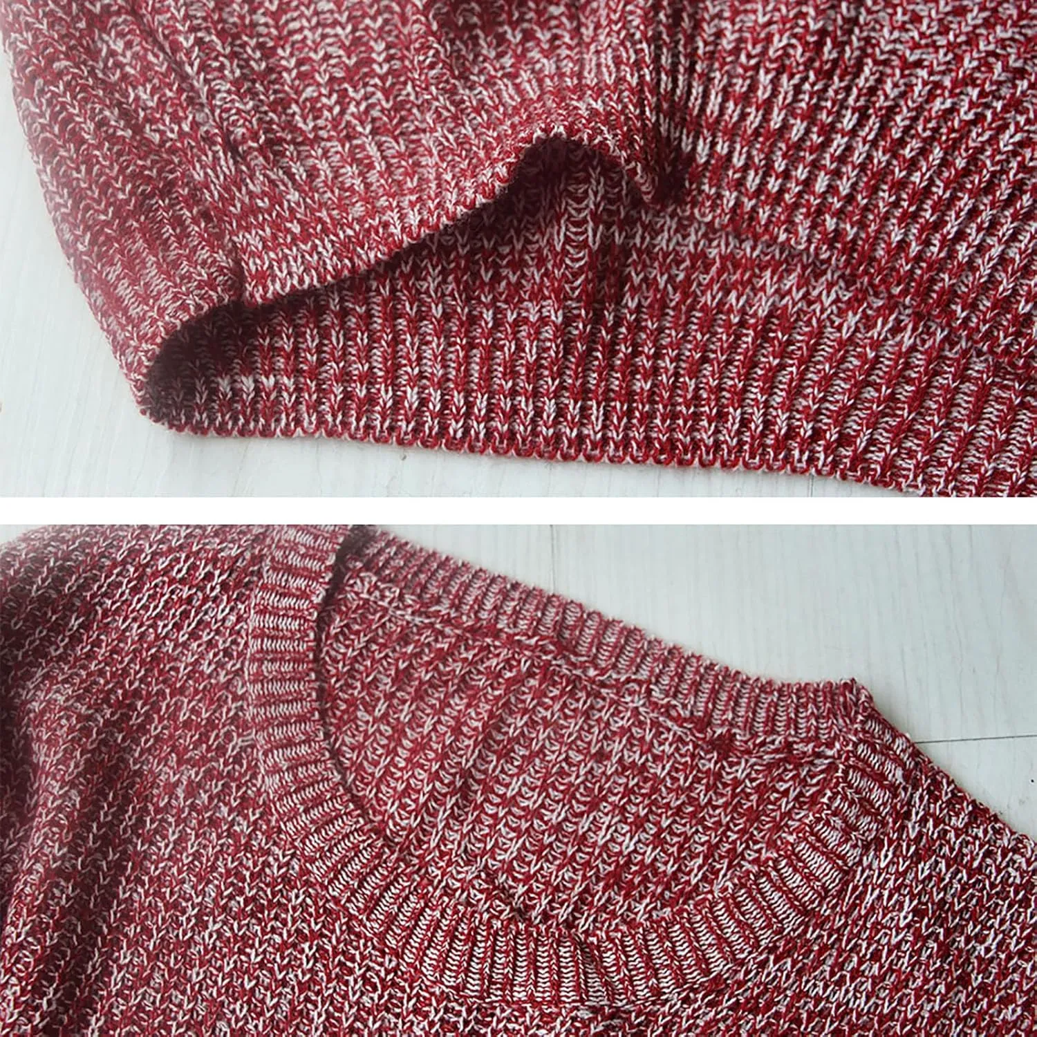 shermie Women's Cute Heart Pattern Elbow Patchwork Knitted Sweaters Long Sleeve Crew Neck Casual Pullover