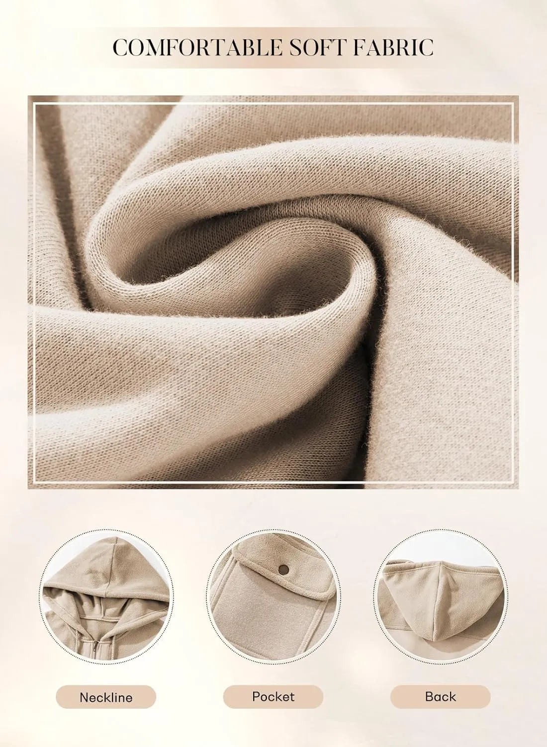 SHEWIN Jackets for Women Casual Long Sleeve Drawstring Fuzzy Sherpa Hooded Zip Up Jacket Coats With Pockets
