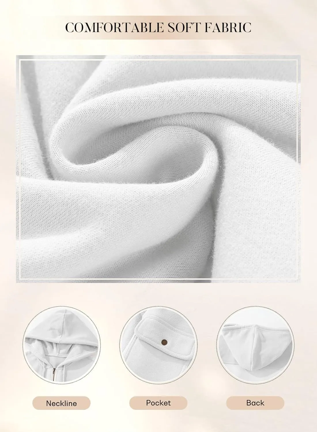 SHEWIN Jackets for Women Casual Long Sleeve Drawstring Fuzzy Sherpa Hooded Zip Up Jacket Coats With Pockets