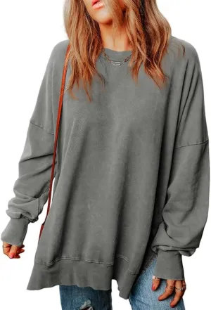 SHEWIN Womens Sweatshirt Casual Long Sleeve Crewneck Lightweight Pullover Tops Loose Sweatshirts