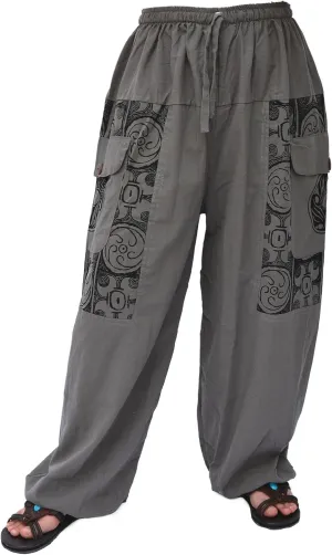Siamrose Baggy Yoga Harem Pants Men Women Casual Lounge Trousers, 2 Big Pockets, One Size. Elastic Waist