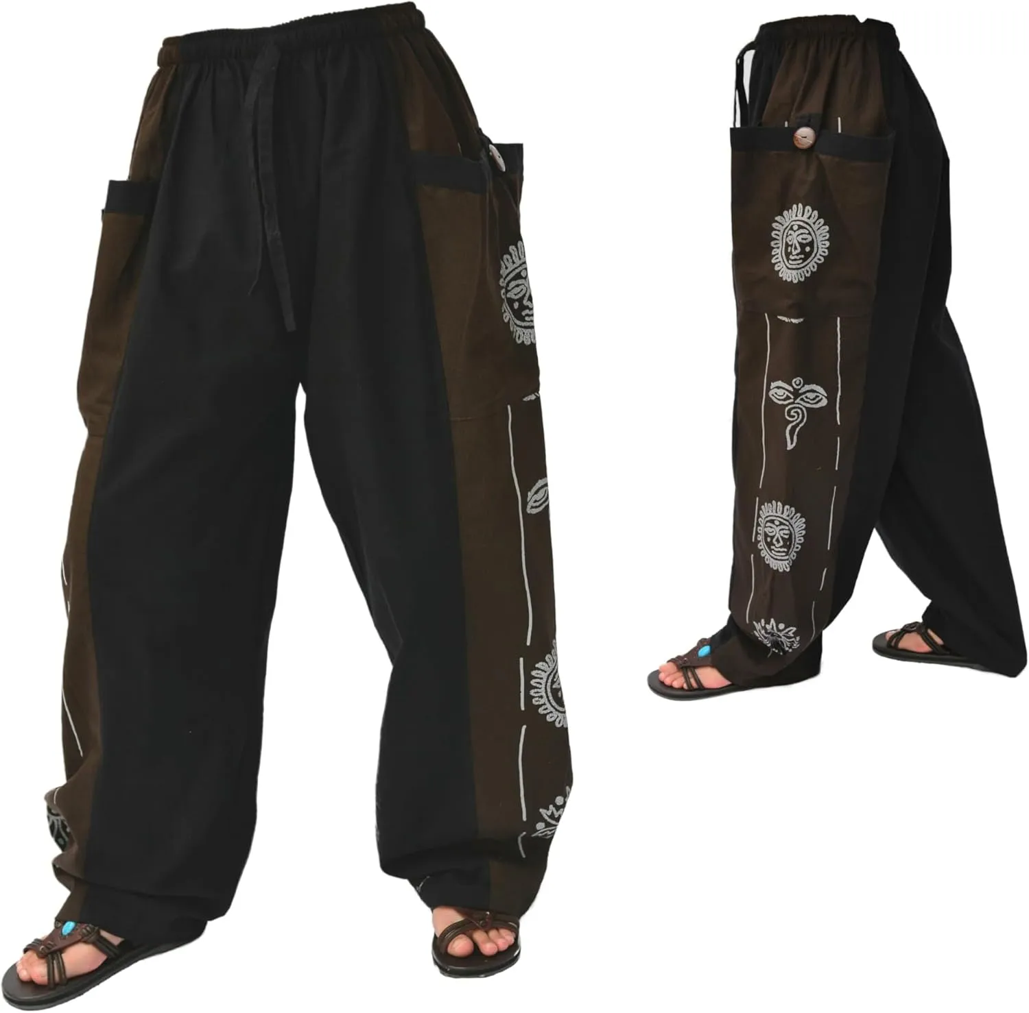 Siamrose Casual Baggy Yoga Harem Pants Men Women Lounge Trousers 2 Big Pockets