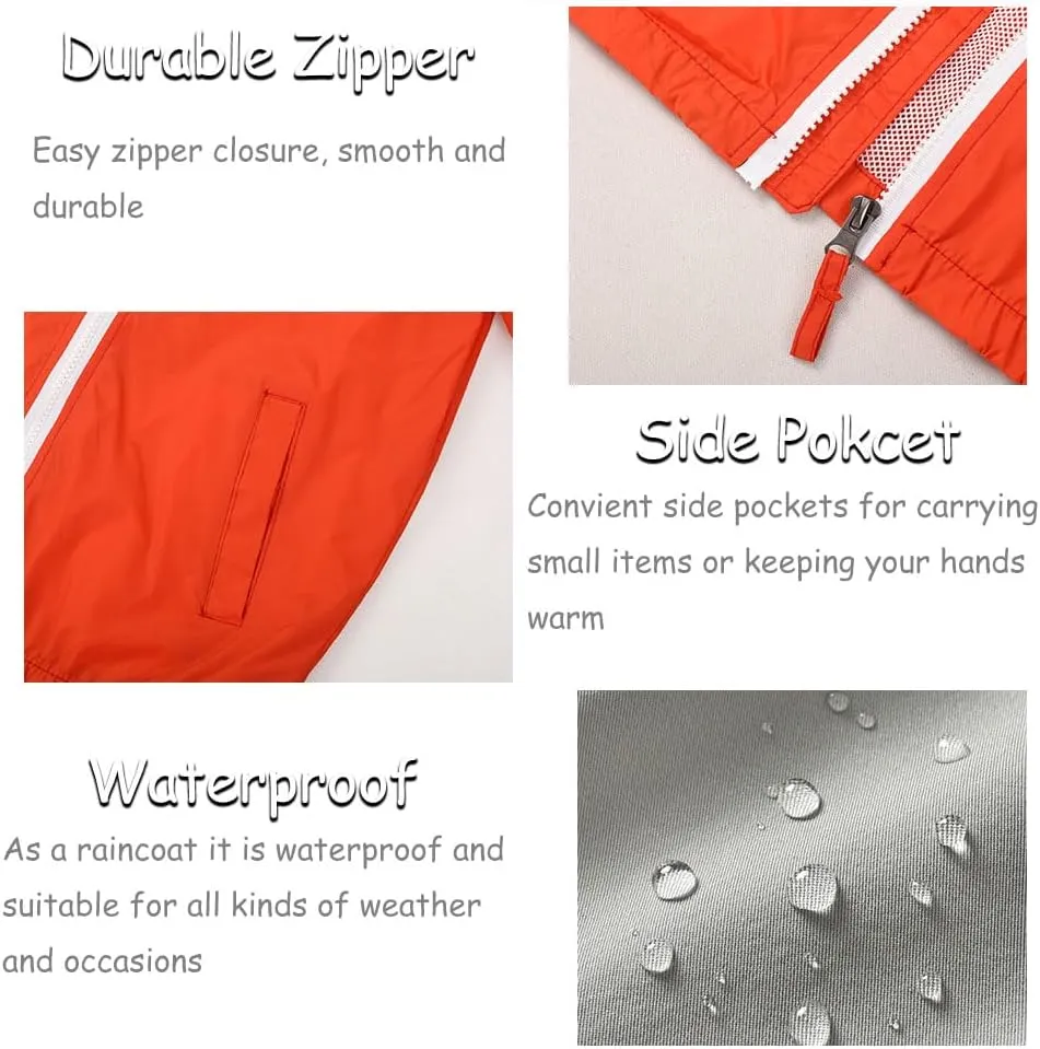 SNOW DREAMS Boys Waterproof Rain Jacket Windbreaker Lightweight Coat Kids Raincoat Outerwear