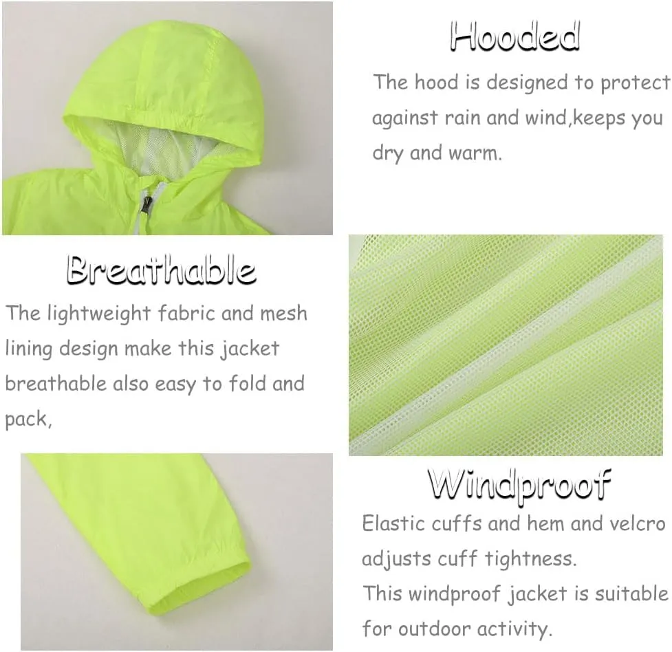 SNOW DREAMS Boys Waterproof Rain Jacket Windbreaker Lightweight Coat Kids Raincoat Outerwear