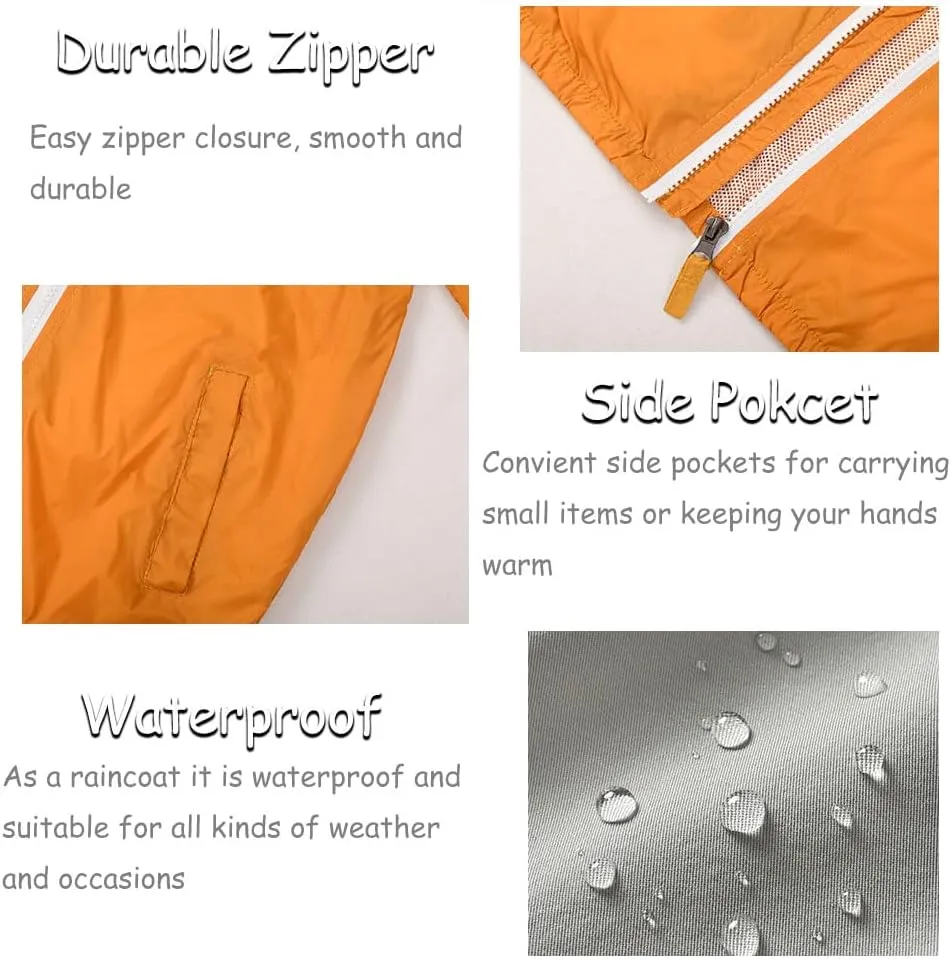 SNOW DREAMS Boys Waterproof Rain Jacket Windbreaker Lightweight Coat Kids Raincoat Outerwear