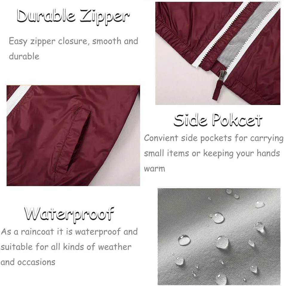SNOW DREAMS Boys Waterproof Rain Jacket Windbreaker Lightweight Coat Kids Raincoat Outerwear