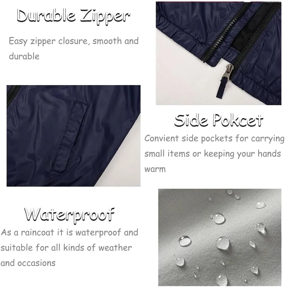 SNOW DREAMS Boys Waterproof Rain Jacket Windbreaker Lightweight Coat Kids Raincoat Outerwear