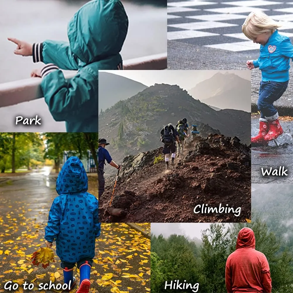 SNOW DREAMS Boys Waterproof Rain Jacket Windbreaker Lightweight Coat Kids Raincoat Outerwear