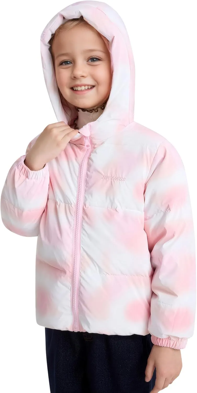 solomate Girls winter lightweight down jacket hooded windproof soft children's warm outerwear