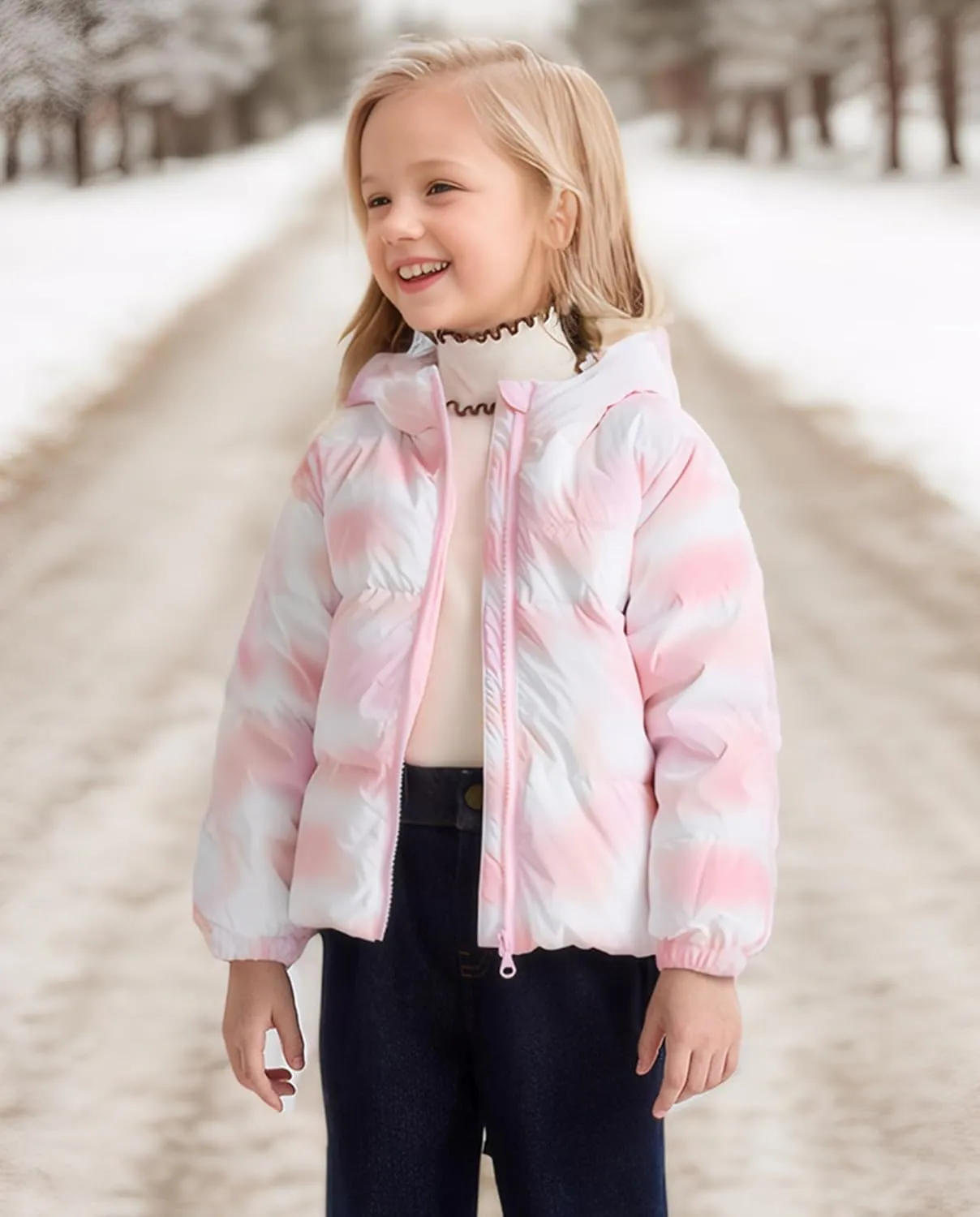 solomate Girls winter lightweight down jacket hooded windproof soft children's warm outerwear