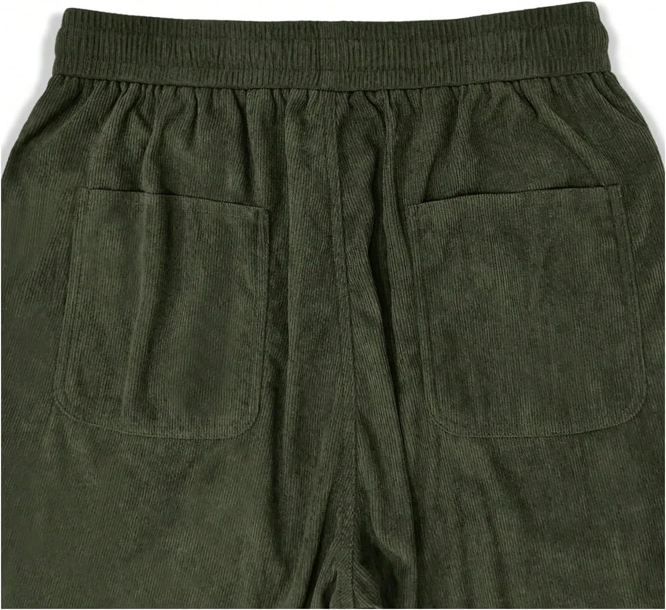 SOLY HUX Men's Corduroy Pants Casual Drawstring Elastic Waist Straight Leg Sweatpants with Pockets