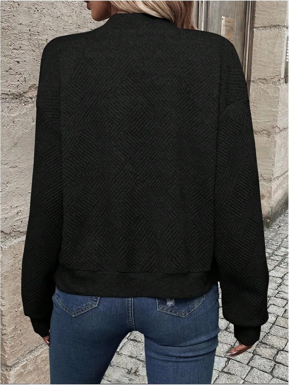 SOLY HUX Women's Bomber Jacket Fall Fashion Lightweight Zip Up Long Sleeve Casual Jacket