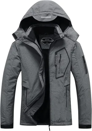 SUOKENI Women's Waterproof Warm Winter Snow Coat Hooded Raincoat Ski Snowboarding Jacket