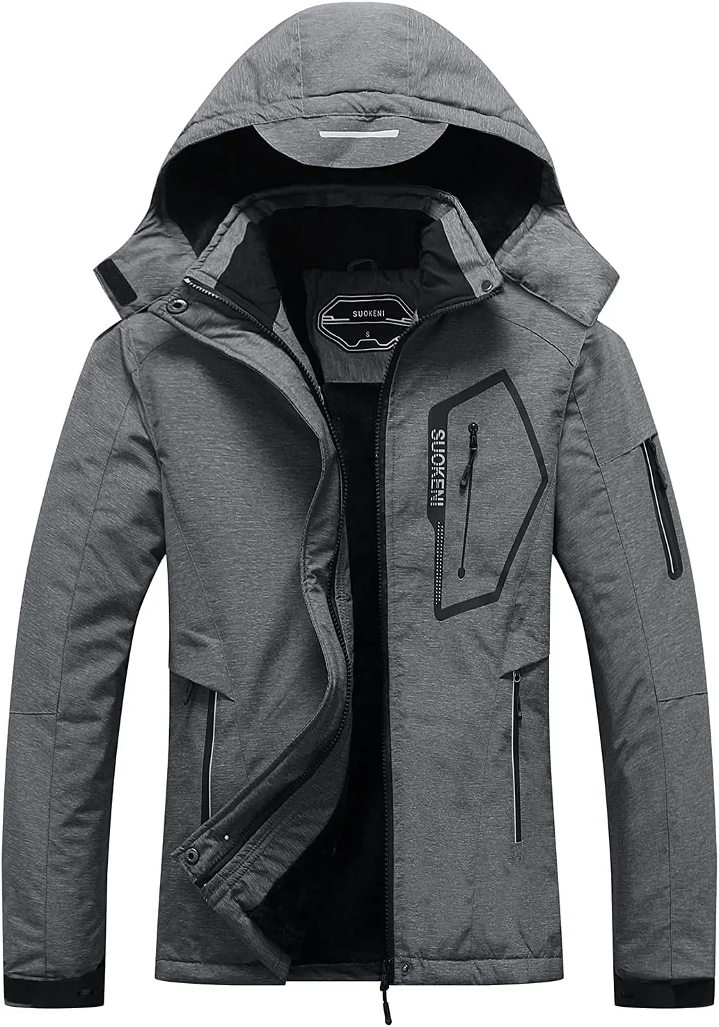 SUOKENI Women's Waterproof Warm Winter Snow Coat Hooded Raincoat Ski Snowboarding Jacket