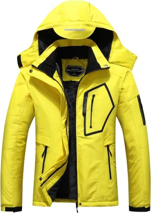 SUOKENI Women's Waterproof Warm Winter Snow Coat Hooded Raincoat Ski Snowboarding Jacket