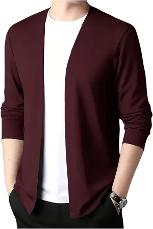 SweatyRocks Men's Cardigan Sweaters Lightweight Long Sleeve Open Front Cardigan Outwear