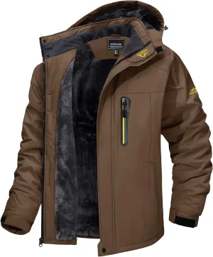 TACVASEN Men's Winter Ski Jacket Waterproof Snow Coats Snowboard Fleece Lining Jacket Warm Parka with Hooded