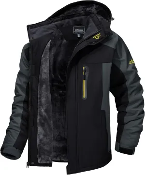 TACVASEN Men's Winter Ski Jacket Waterproof Snow Coats Snowboard Fleece Lining Jacket Warm Parka with Hooded
