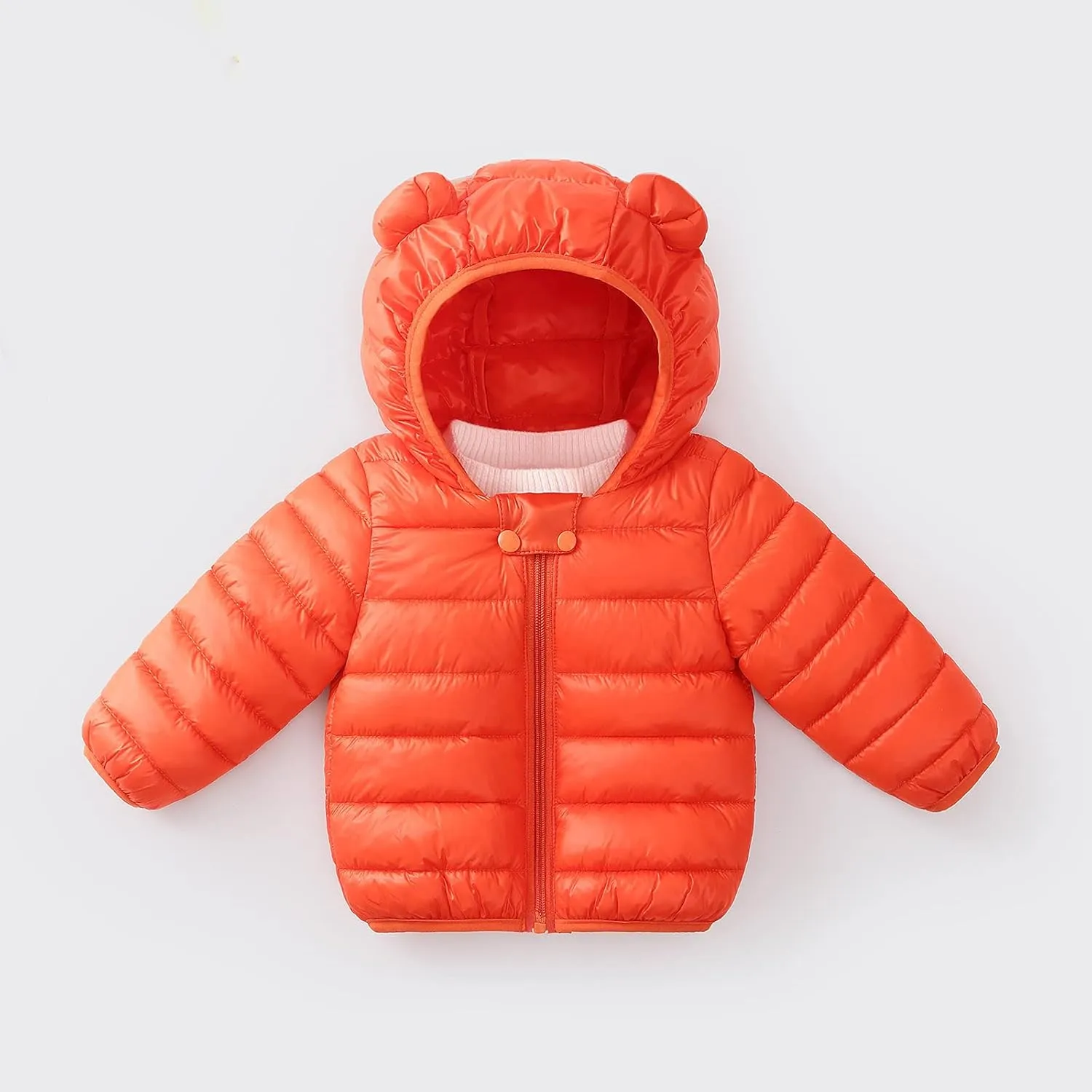 Toddler Baby Boys Girls Puffer Jacket Newborn Warm Cotton Padded Jacket Winter Bear Ears Hooded Coat