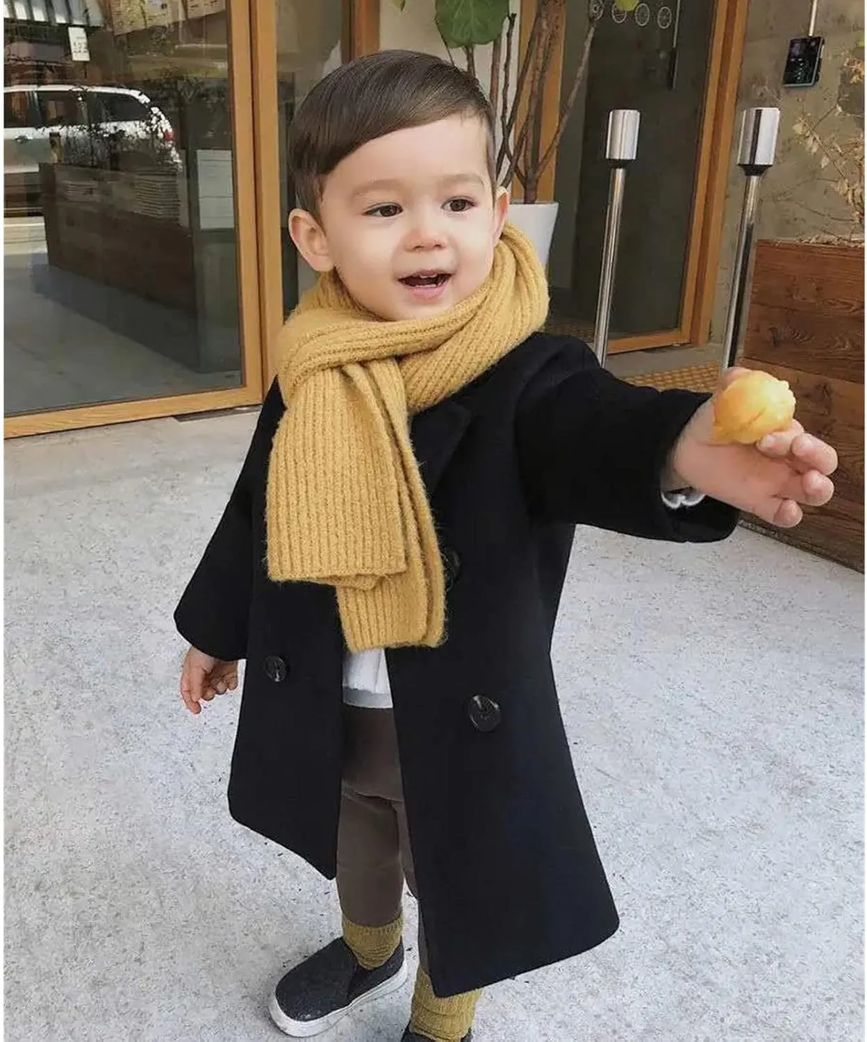 Toddler Baby Girls Classic Wool Blend Coat Winter Double Breasted Trench Coat Outwear Pea Coat Jacket