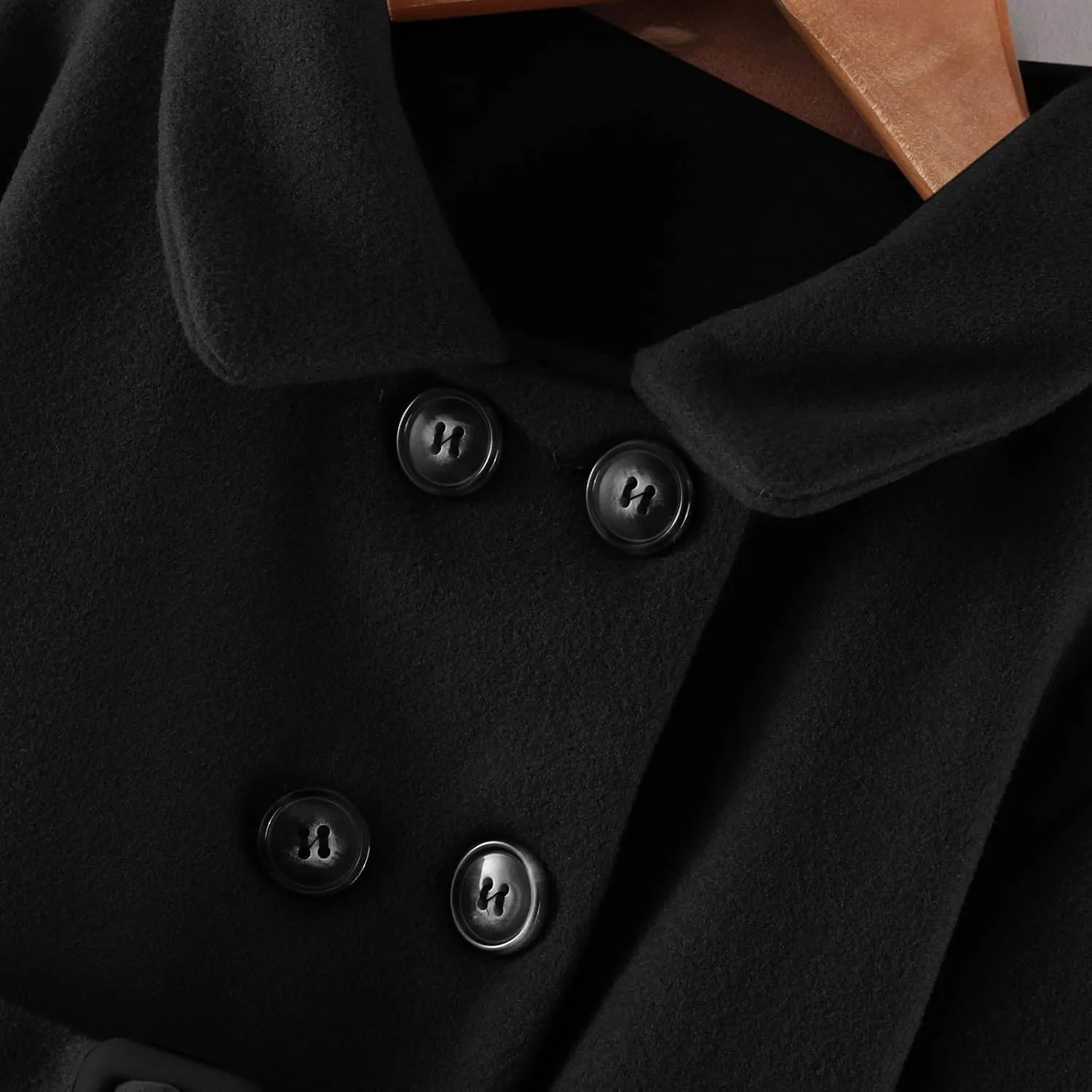 Toddler Baby Girls Classic Wool Blend Coat Winter Double Breasted Trench Coat Outwear Pea Coat Jacket