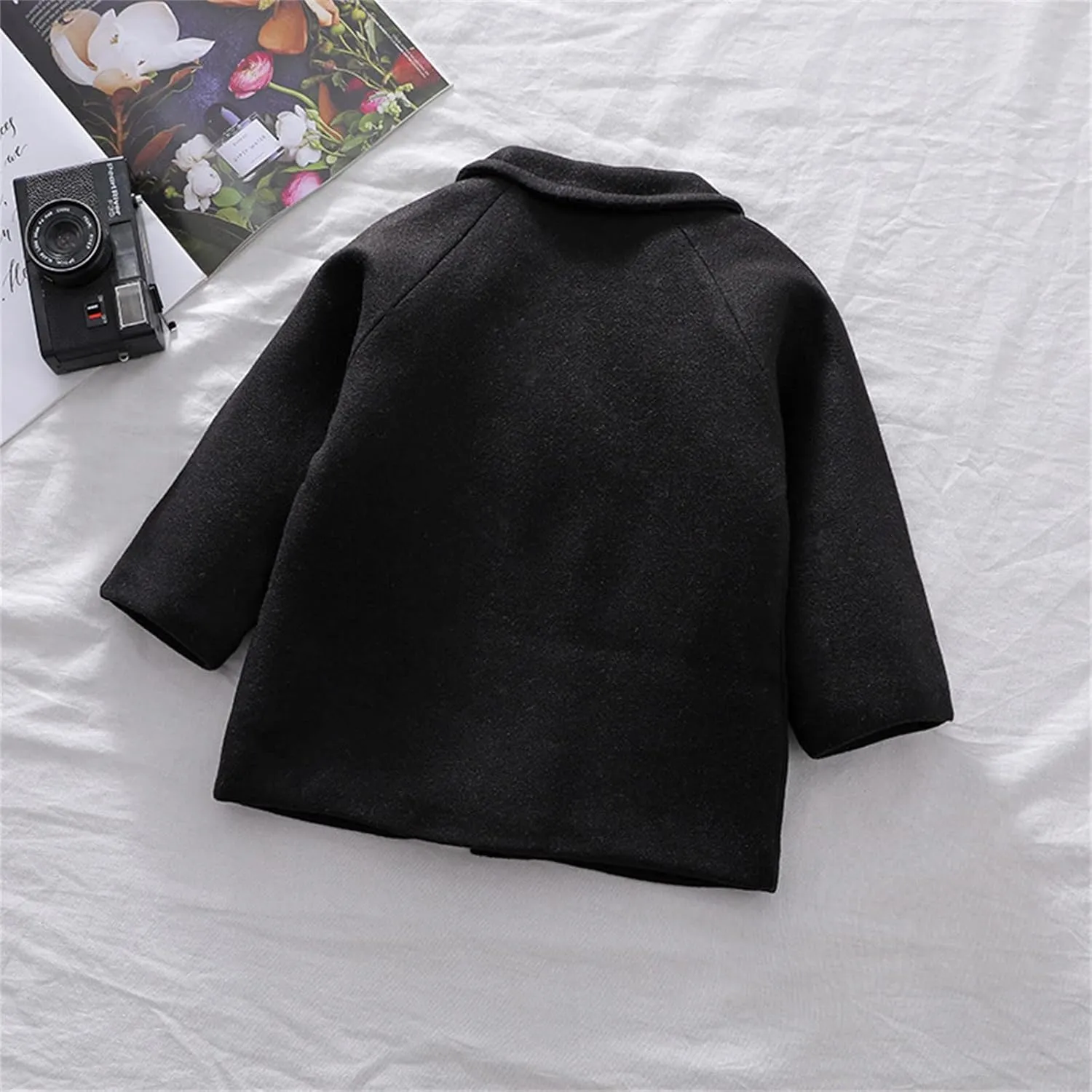 Toddler Baby Girls Classic Wool Blend Coat Winter Double Breasted Trench Coat Outwear Pea Coat Jacket