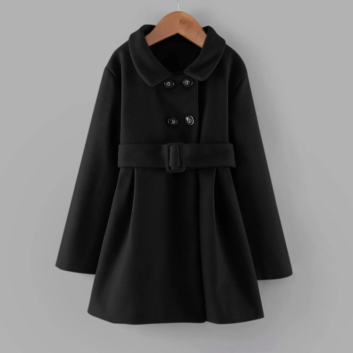 Toddler Baby Girls Classic Wool Blend Coat Winter Double Breasted Trench Coat Outwear Pea Coat Jacket