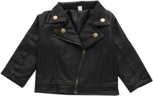 Toddler Girls Coats Faux Leather Jacket Zipper Outerwear Winter Clothes for 1-5 Years