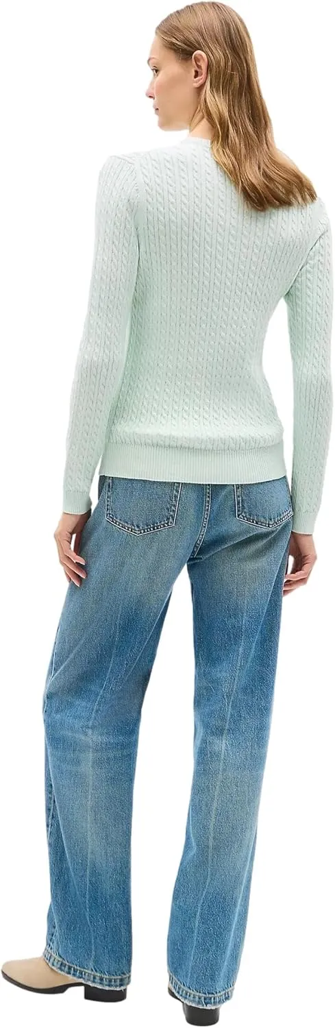 Tommy Hilfiger Women's Flag Logo Crewneck Cable Kint Sweaters Collection 2025
